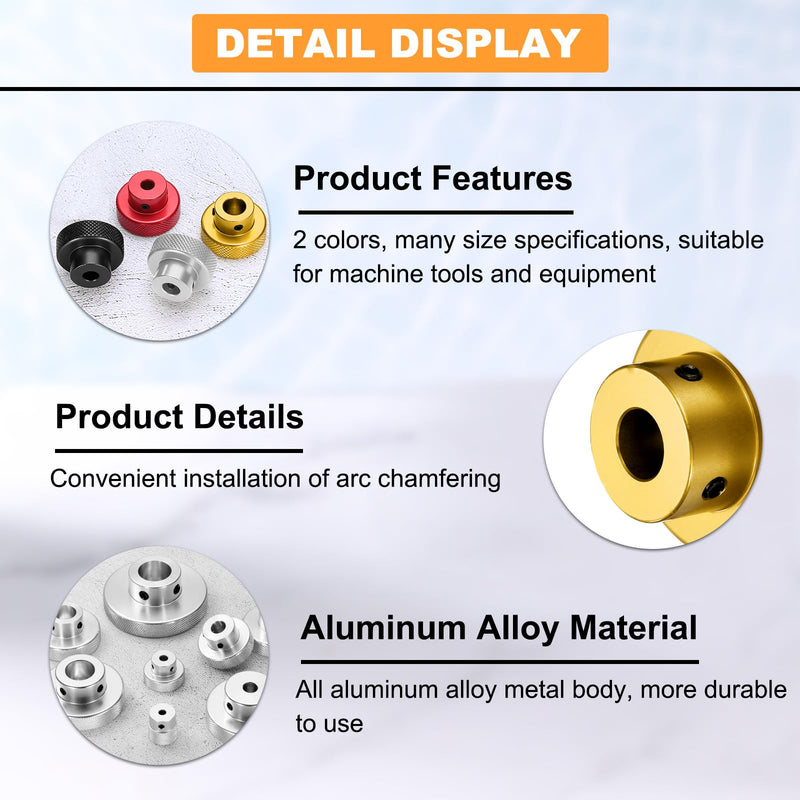 uxcell Anodization Aluminum Alloy Handwheel 8mm Bore 40mm OD Knurled Knob Turning Handle with Wrench for Milling Machine Lathe Slide Displacement Platform, Gold Tone 8mm-40mm