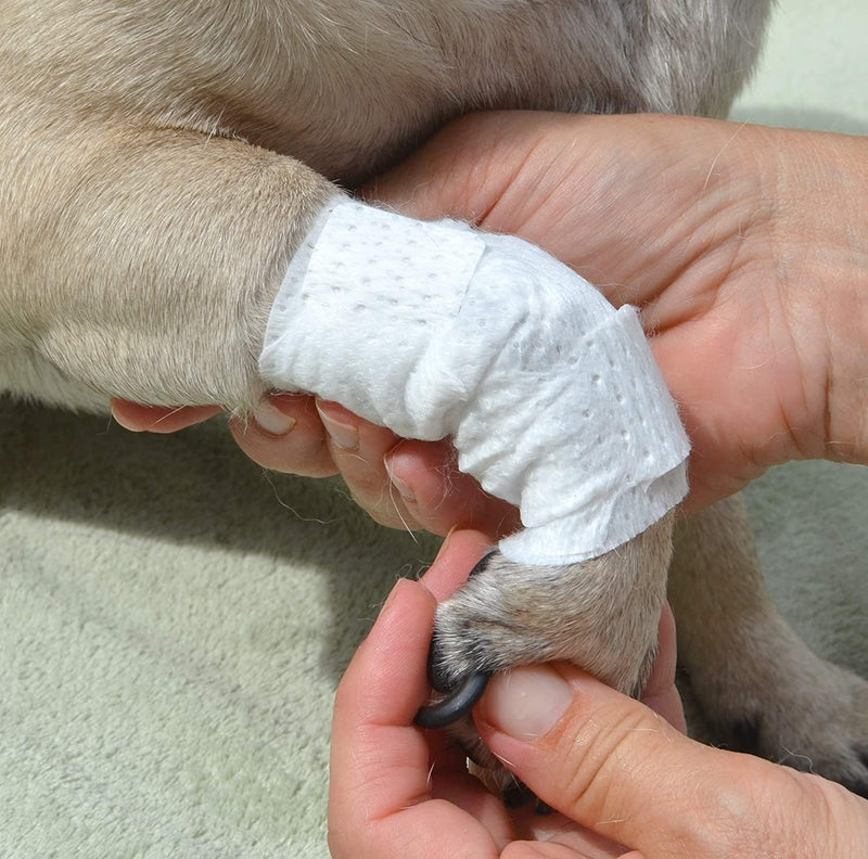 PawFlex Joint and Large Area Wound Bandages for Dogs Cats & Other Pets. Great for Leg Joint sprains and Tail Injuries! Non Adhesive Breathable Non-Slip Disposable Washable Value Pack (2XS/XS 12pk) White 2XS/XS 12pk