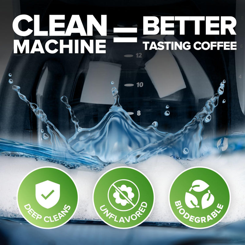 Renuv® Coffee Maker Cleaner & Descaler Tablets, 12 Uses for Keurig, Ninja, Breville, Delonghi, Nespresso, Miele, Jura, Mr Coffee, Cuisinart Descaling Solution for Coffee Pot Maker & Espresso Machines 1 Box (12 Tablets)