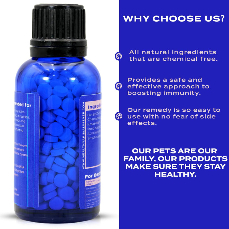 HealthyAnimals4Ever Reptile Oral Health - Natural Support for Mouth Rot, Enhanced Oral Hygiene & Long-Lasting Comfort - Gentle Homeopathic Formula - 300 Count - PawsPlanet Australia