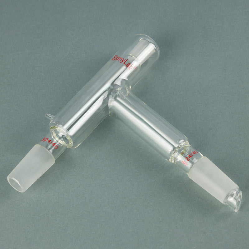 stonylab 75 Degree Distillation Head with Vacuum Jacket, 24/40 Lower and Side Ports, 14/20 Upper Port, Compatible with stonylab Adapters for Efficient Laboratory Distillation 14/20-24/40 Joint