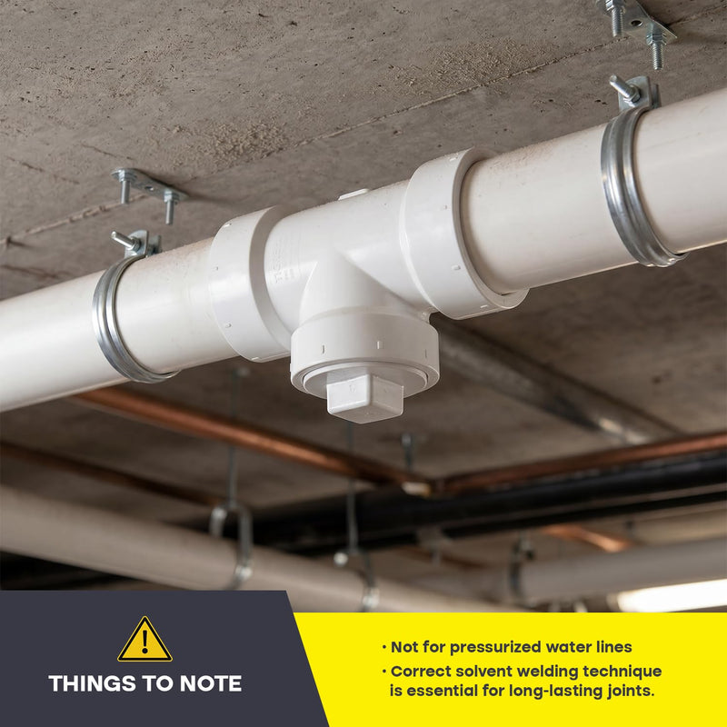 SUPPLYGIANT™ (10 Pack) 4 Inch PVC DWV Flush Cleanout Tee – Hub x Hub x FPT White Drain, Waste & Vent Fitting with Cleanout Access