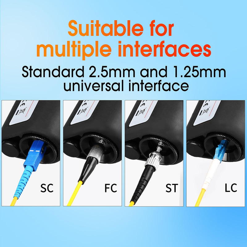 400X Fiber Optic Inspection Microscope Cable SC FC ST LC Interface End Face With 1.25mm 2.5mm Adapter and Cleaner Handheld LED Cleaning Detector