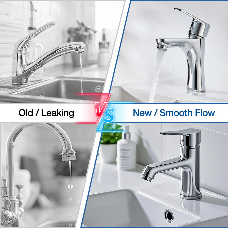 35mm Ceramic Faucet Cartridge Replacement for Single Handle Kitchen Basin Shower Faucet Part, Ceramic Faucet Valve, Hot and Cold Water Control, Universal Fit 35MM