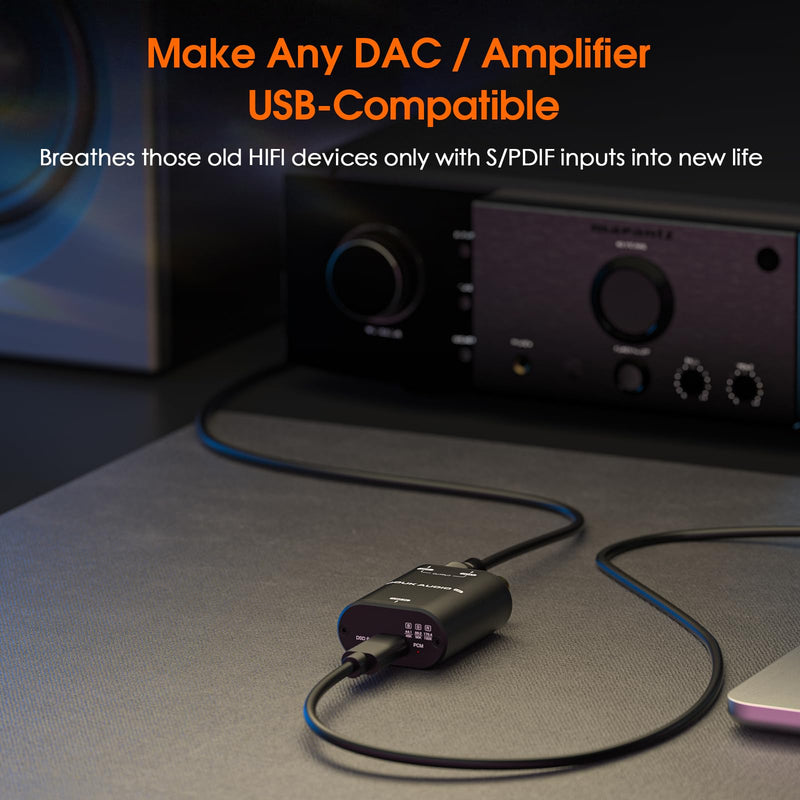 DoukAudio USB to SPDIF Converter: DDC Reclocker | Digital Interface with 24bit/192kHz Hi-Res XMOS XU316, Plug & Play, for Audiophiles, DAC & Home Theater (U2)