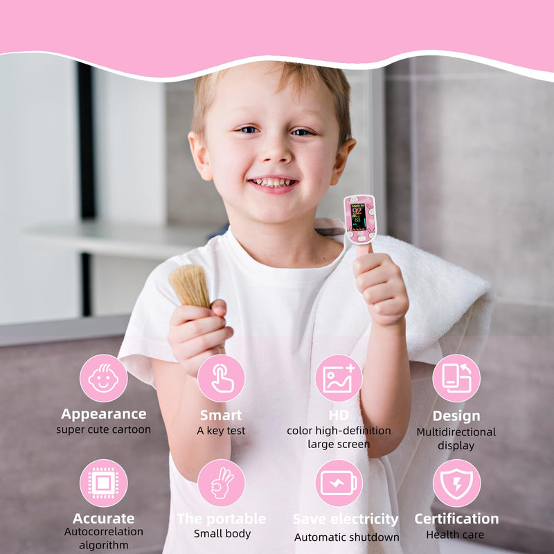 Children Fingertip Pulse Oximeter-Pediatric SpO2 Oxygen Monitor,oximeter for Kids, Cute and Compact Design Made for Children