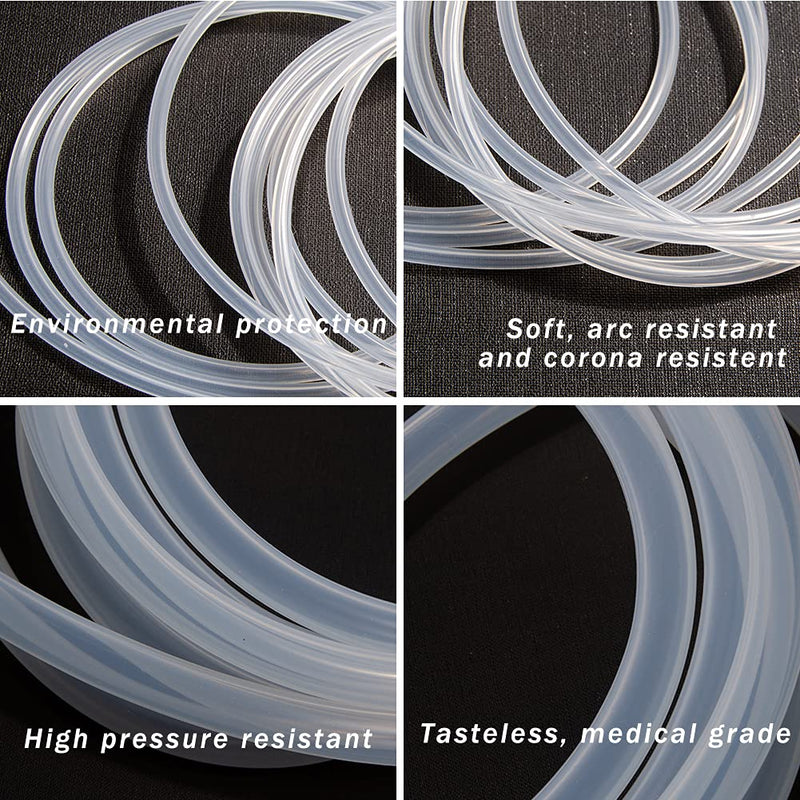 Quickun Pure Silicone Tubing, 4mm ID x 6mm OD High Temp Food Grade Tube Pure Silicone Hose Tube for Home Brewing, Beer Line, Kegerator, Wine Making, Aquaponics, Air Hose by Proper Pour (3.28 Ft) 3.28Ft (1meter) 4mmx6mm