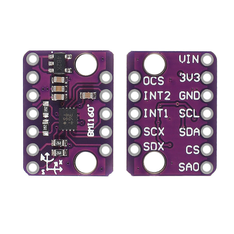 4PCS GY-BMI160 Module GY-BMI160 6DOF 6-axis Sensor Module Gravity Sensor Accelerometer Gyroscope Acceleration Gravity Sensor IIC I2C SPI 3-5V