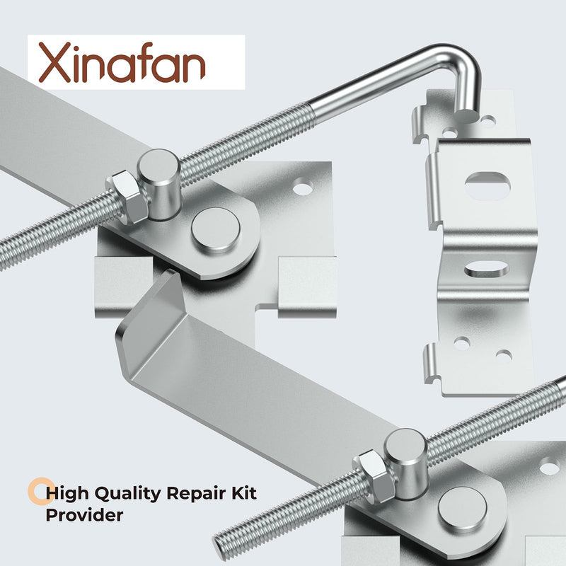 Barn Door Jamb Latch, Zink-Plated Barn Sliding Door Hardware Lock Latches with Hook for Bi-Parting Doors, Secure Farm Sliding Gates from Side, 7"