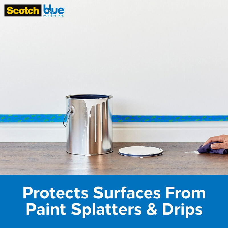 ScotchBlue Pre Plastic Painters Tape with Bladed Dispenser, 48 in x 30yd, Tape & Masking Film Combined in One Product, Static Cling to Stay in One Place, No Residue Masking Tape (PTD2093EL-48-S) 48" Width With Dispenser