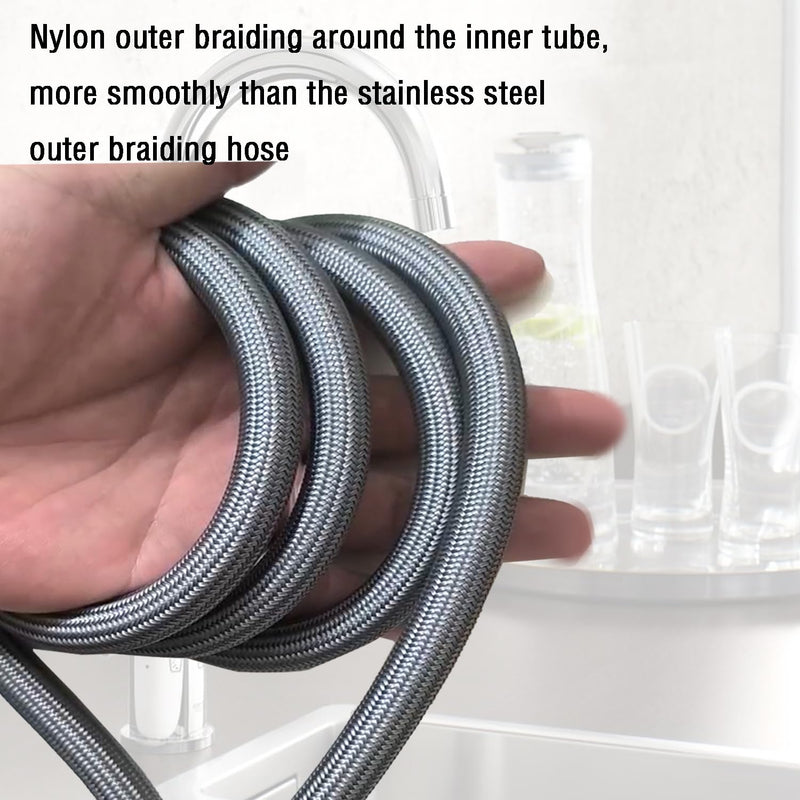 Kitchen Faucet Hose Replacement Compatible With Grohe 48293000 Flexible Shower, Pull-out Faucet Hose with Counterweight & 3 Adapters