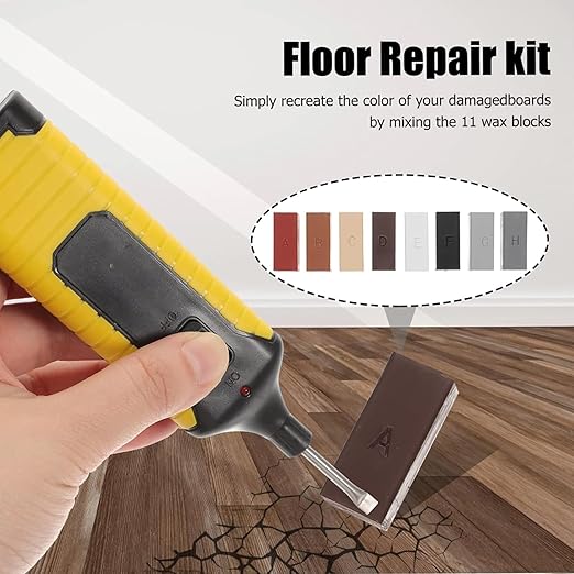 19pc Hardwood Laminate Wooden Wood Floor Repair Kit Wax Chip Scratch with Case