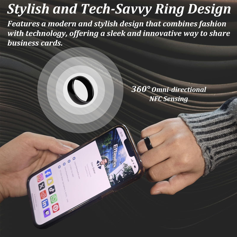 Customized Online Profile, Digital Business Card, NFC Ring, Tap to Share Social Information, for iPhone & Android (#8) #8