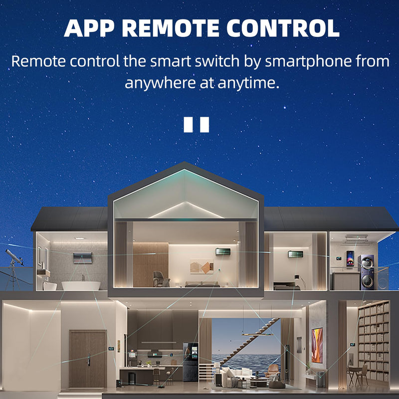 WiFi Smart Circuit Breaker Power Metering Energy Meter KWh 1P 230V 63A Voltmeter Ammeter DIN Rail Smart Life Wireless Remote Control Switch Timer Voice Control (50A)