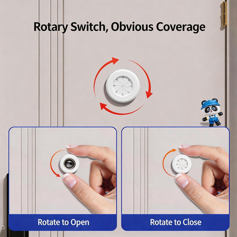 Peephole Cover, Peep Hole Cover for Door with Rotating Shutter,Door Peephole Viewer Cover with Double-Sided Tape for Home Dormitory Hotel Office Security Privacy Protection White Rotary Cover