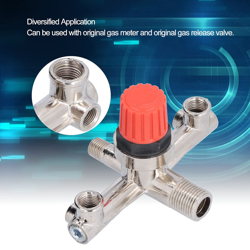 Acouto Manifold Switch Tube Double Outlet Metal Valve Nonadjustable Fitting Accessory Aluminium + Plastic Manifold Switch Tube