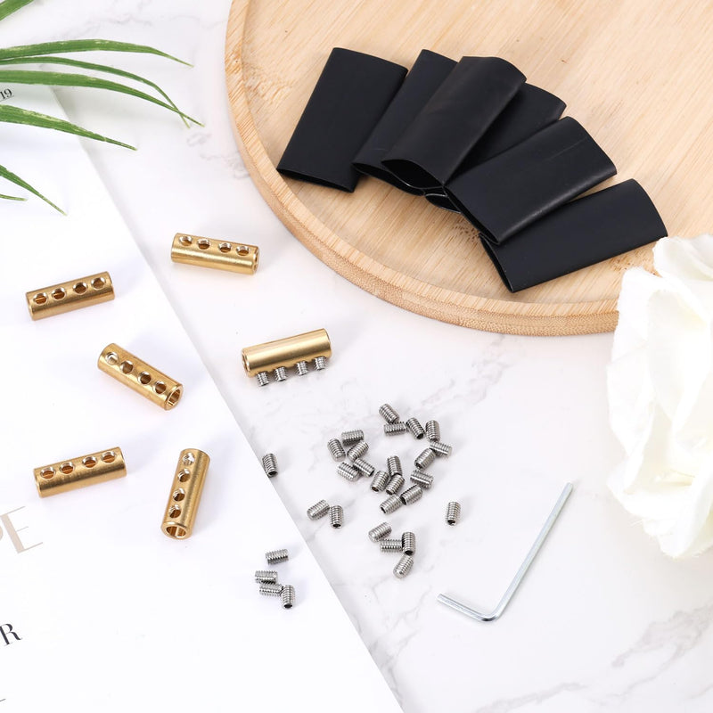 6pcs 6 AWG Wire Connector Nut Kit, 80Amp Quick Connection Terminal Splicing Quick Wiring Connection Terminal 6 Gauge Circuit Connector Wire Connector with Shrink Tubes & Screws