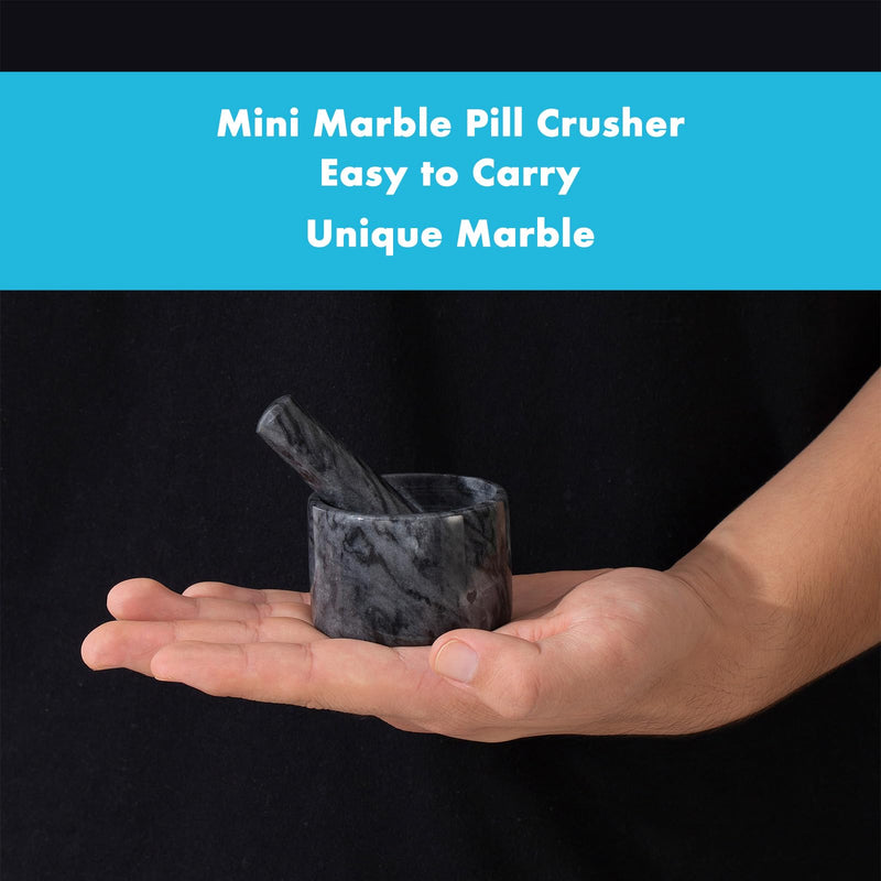 Pill Crusher, Mini Marble and Pestle Set, Pill Crusher Grinder Fine Powder, Arthritic Hands Pill Grinder marble001