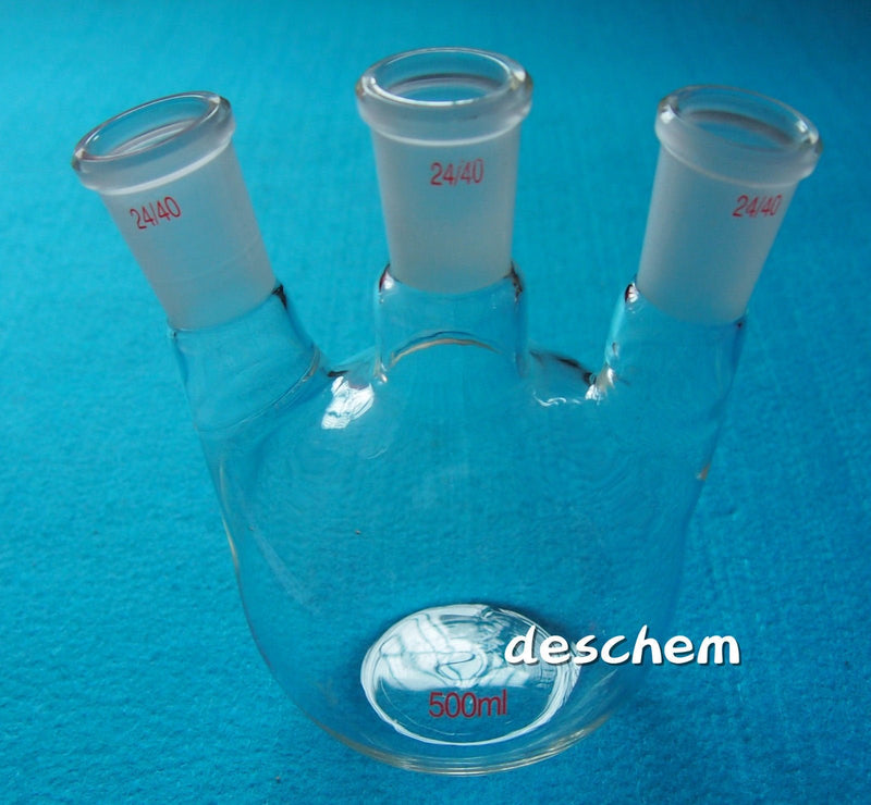 500ml,24/40,3-Neck,Glass Flask,Flat Bottom,Three Necks,Lab Bottle