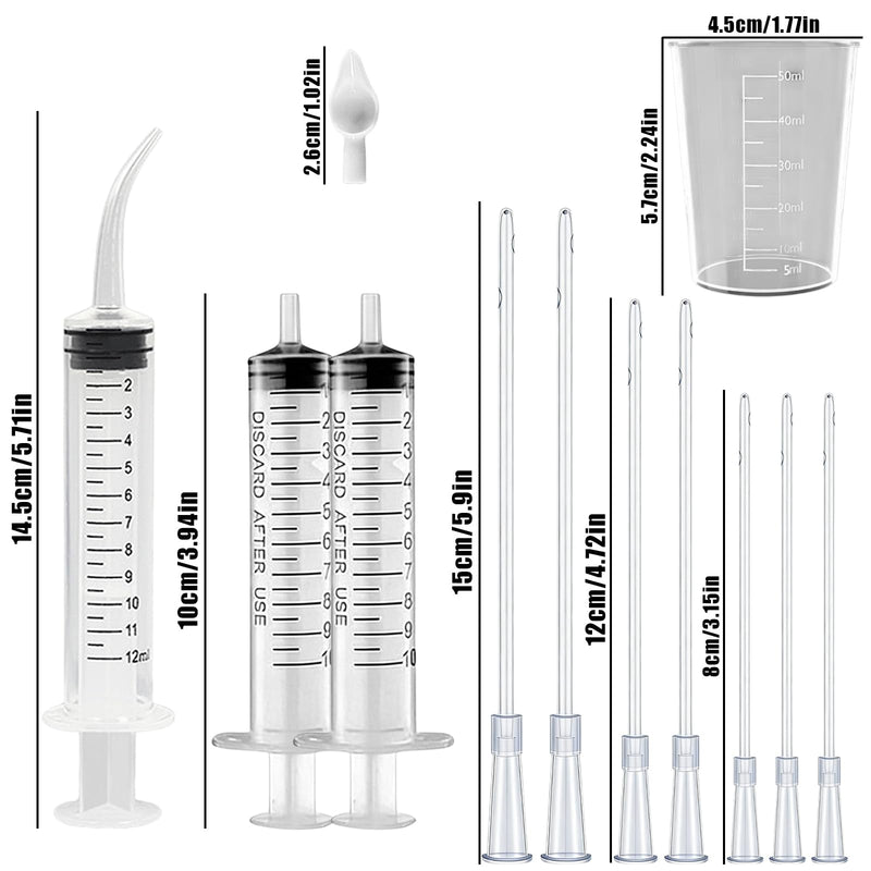 Baby Bird Feeding Syringe Set, Pet Parrot Milk Feeding Syringe with Tubes, Parrot Feeding Tubes Measuring Tools for Feeding Pets Scientific Industrial Labs… (10ml +10ml +12ml White) 10ml +10ml +12ml White