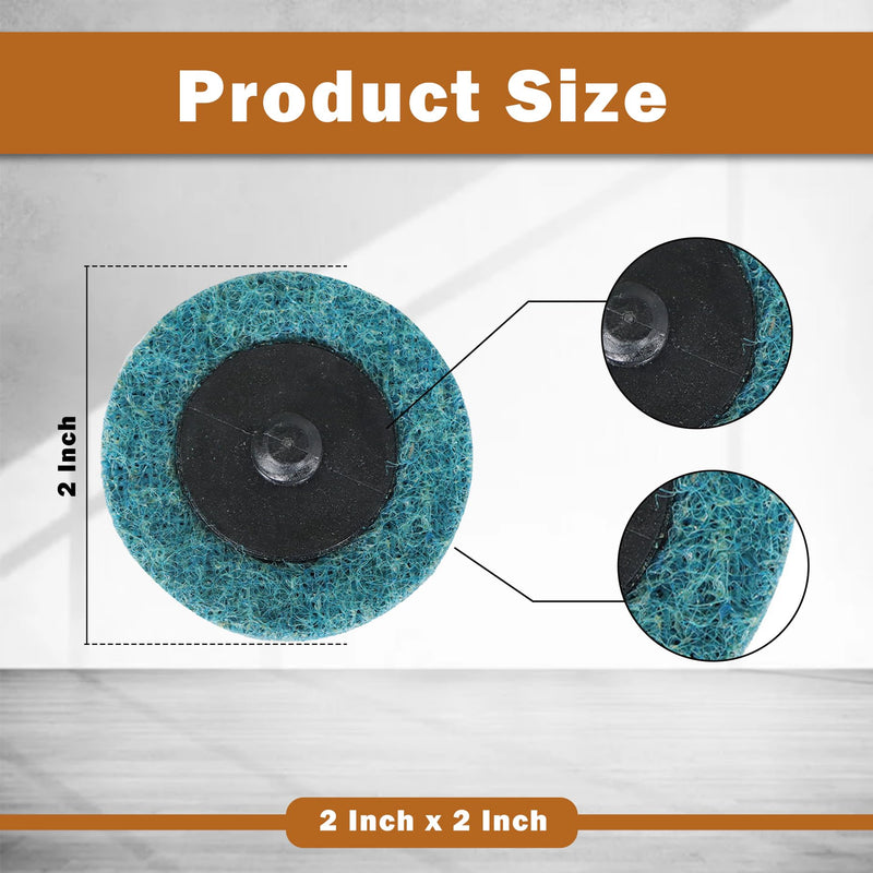 kimllier 50Pcs 2 Inch Blue Quick Change Surface Prep Conditioning Discs, R-Type Fine Disc for Cleaning, Finishing and Deburring on Metals