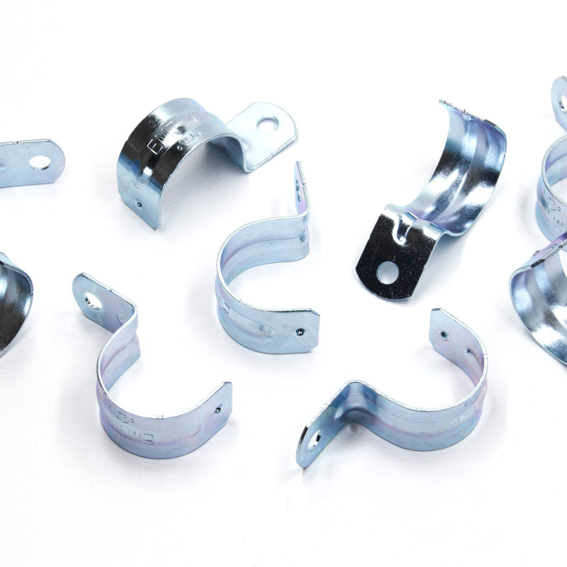 ISPINNER 25pcs 1 Inch Zinc Plated Steel EMT Pipe Straps with 1 Hole for EMT Conduit or Pipe Fixing One Hole