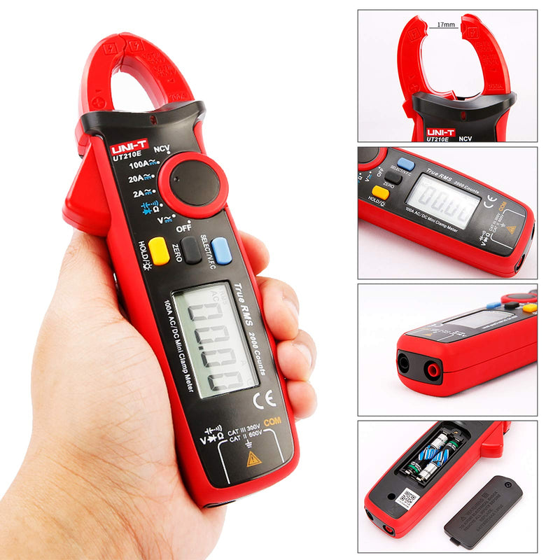 UNI-T UT210E Mini Digital Clamp Meter 100A AC DC Current Voltage True RMS Pliers Ammeter Resistance, Capacitance, Diode Tester Multimeter