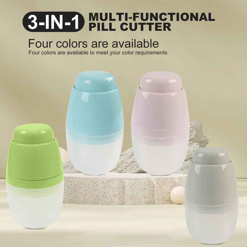 Multi-Function Pill Cutter, 1/2 and 1/4 Pill Splitter for Small and Tiny Pills,Portable and Adjustable Cutter,Storage Case Green