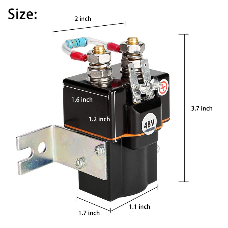 10L0L Golf Cart 48V Solenoid for Club Car DS & Precedent 2000-up, with Resistor, OEM# 101908701 102774701 1014947