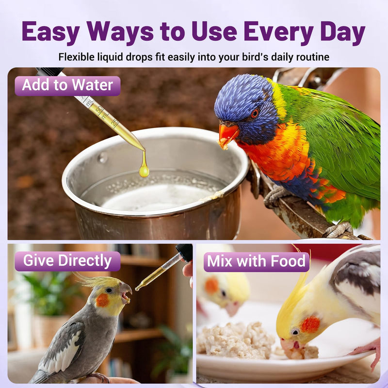Milk Thistle Dandelion Liver Support for Pet Birds, Natural Seed-Heavy Diet Care for Aging Molting Birds, Helps Support Beak Condition, Detox Balance, Vitamin Formula for Parakeets Cockatiels Parrots