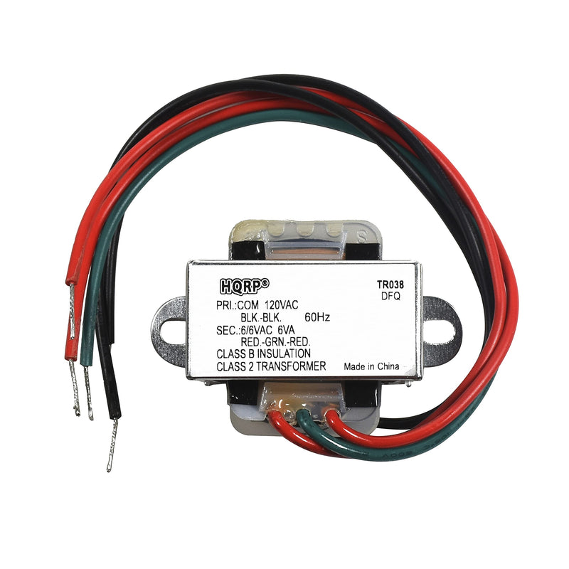 HQRP 120V-AC to 12V-AC Transformer Center Tapped CT 6V-0-6V 0.5A 120v-to-6v-0v-6v Replacement fits Emergency Light, CCRadio