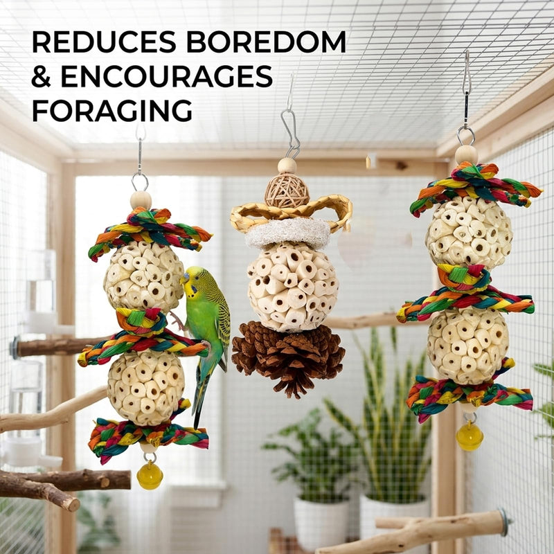 4PCS Sola Balls for Birds, Bird Sola Balls Set of Four, Interactive Bird for Parrots and Small Birds, Suitable for Parrots and Birds to Use