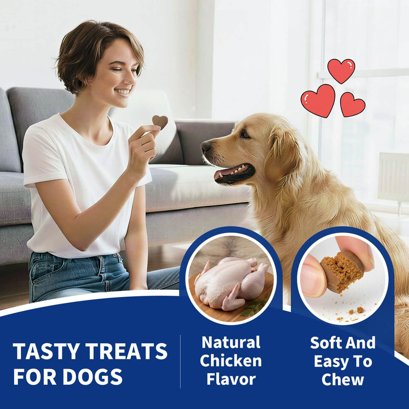 8 in 1 Dog Multivitamins Chewable - Glucosamine for Hip & Joint, Probiotics, Omega 3 for Skin & Coat - Soft Chews Supplement for Puppy & Senior Dogs All Breeds, Chicken Flavor 90 Count