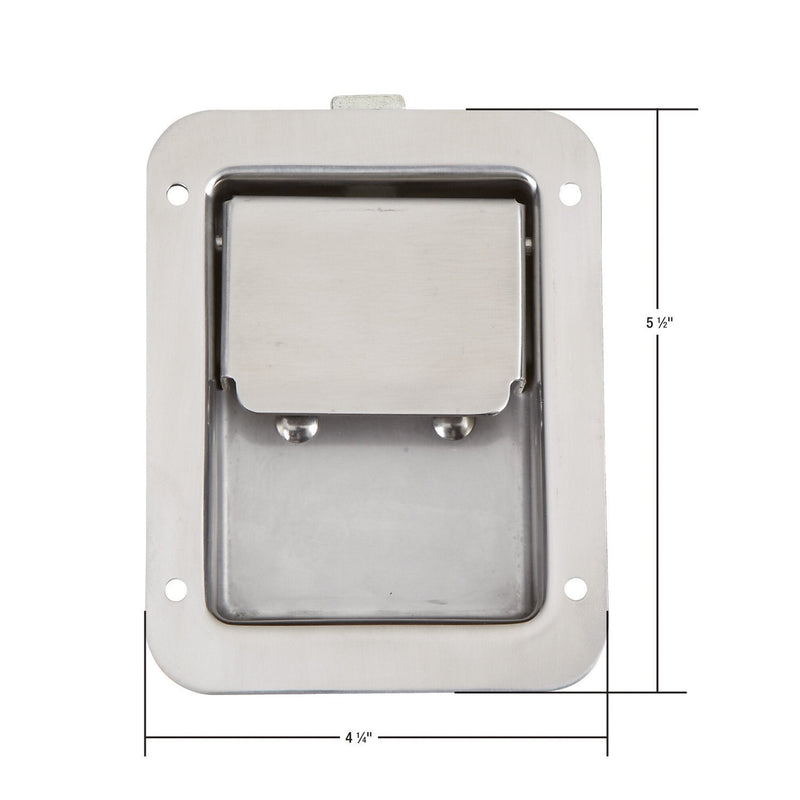 Buyers Products N3885 Non-Locking Standard Flush Single Point Latch, Polished Stainless Steel, Bolt On Mount, Truck Tool Box Latch, Trailer Latch, Camper & RV Latch, Silver 1 Count