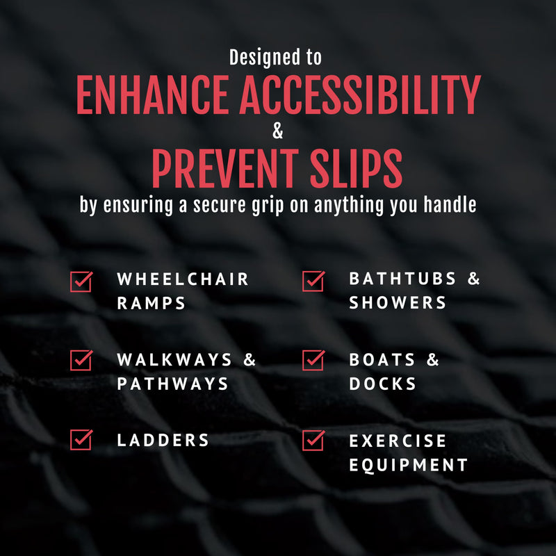 CATTONGUE GRIPS Non-Abrasive Anti Slip Grip Tape – 2” Thick Heavy Duty Tape for Indoor & Outdoor, Customizable, Waterproof, & Durable Anti-Slip Tape (Black, 10ft) 2" x 10' Black