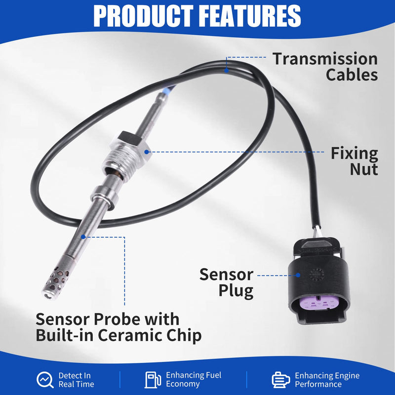 213-4778 12643246 Exhaust Gas Temperature Sensor EGT Compatible with 2007-2016 Chevrolet Silverado 2500 3500 Express 2500 3500 GMC Sierra 2500 3500 6.6L V8 DIESEL Turbocharged 12623113 12598444