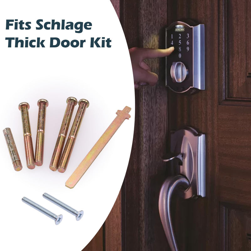 EAORBD 02007 Thick Door Kit for Schlage BE365, BE469 Thick Door Extension Rekey Replacement Parts, Deadbolt Door Extension Installation Kit