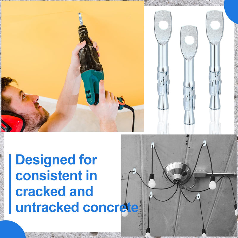 Pasimy 50 Pcs Eye Bolt Wedge Concrete Anchor 1/4 x 2 Inch Expansion Acoustical Ceiling Anchor Galvanized Carbon Steel Wedge Expansion Anchor for Ceiling Joists Hanging Hammocks Swing Chairs