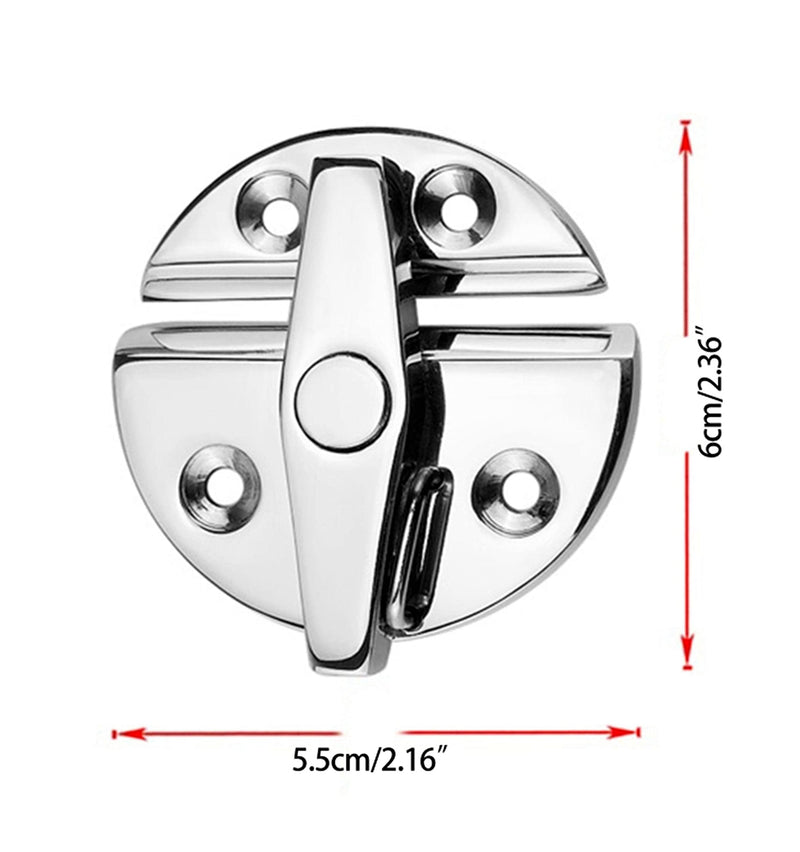 1/2/4 Pack Stainless Steel 316 MarineGrade Locker Hatch Anti Rattle Latch Fastener，2-1/5inch Heavy Duty Twist Lock Round Door Catch Latch for Row/sail Skiff Boat Yacht Accessories 1