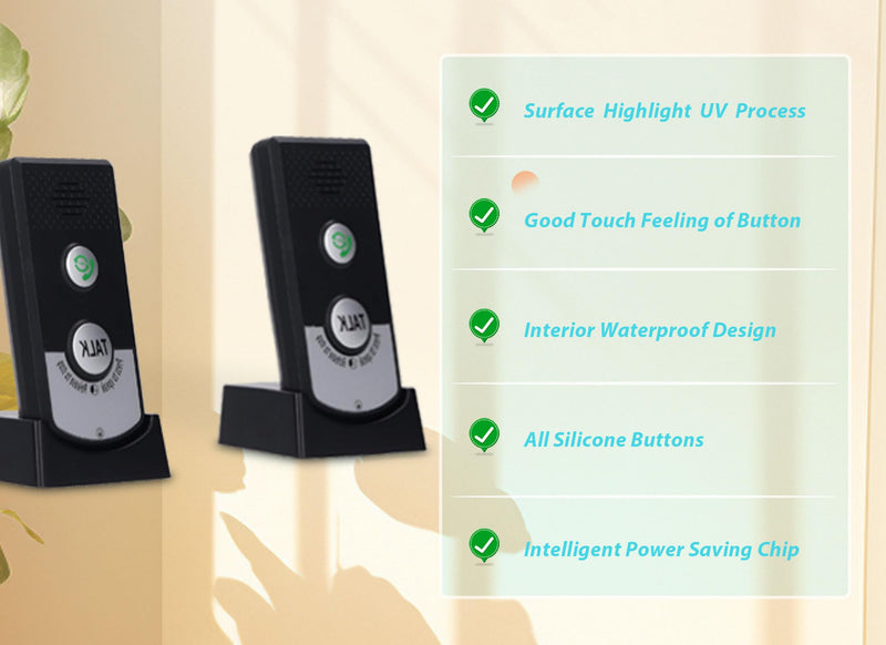 2 Way Voice Intercom, Intercom Unit, Waterproof Wireless Intercomunicador, Intelligent Power Saving Chip, Intercoms Wireless for Home
