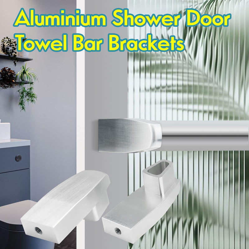 Shower Door Towel Bar Brackets for Alumax & Basco Framed Sliding Glass Doors – Heavy-Duty Aluminum Replacement Parts for Shower Door Towel Rod (2 Pack)