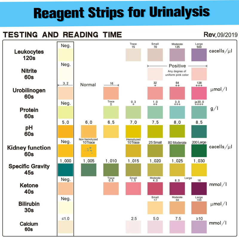 Urine Test Strips 10 Parameters 100 Count