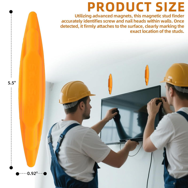(4-Pack) Calvana Magnetic Stud Finder Wall Scanner, Stud Finder Magnet, Wall Detector Scanner, Compatible with All Drywall Construction, No Batteries Required, Wall-Friendly Construction，Easy to Use 4Pack