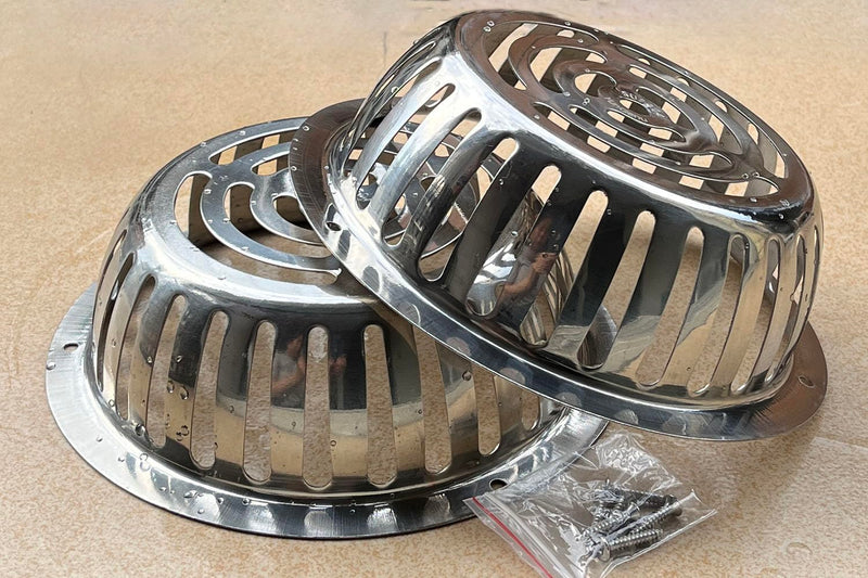 SUS304 Stainless Steel Roof Dome Drain Cover Strainer Anti-Clogging Atrium Grate 2pcs/pk (Φ: 7 inch) Φ: 7 inch