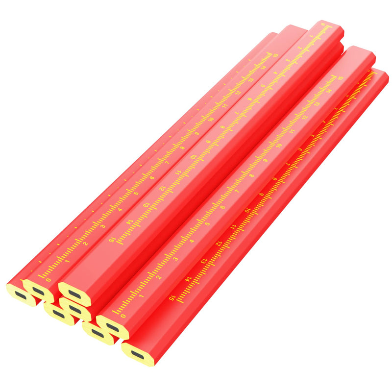 KR. LIF 8 PCS Carpenter Pencils Construction Pencil, Carpenter Marking Pencil for Woodworking Concrete Scriber Marking Tool Black 8