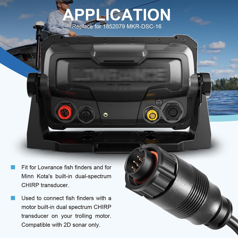 Replacement for 1852079 DSC (Dual Spectrum Chirp) Adapter Cable/MKR-DSC-16 Lowrance 9-PIN Adapter Cable for 2D Sonar only