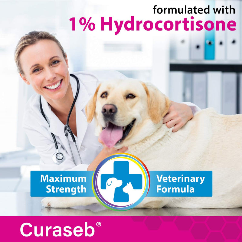 Curaseb Hydrocortisone Wipes, Hot Spot Treatment for Dogs & Cats, Instant Itch Relief with Soothing Aloe Vera, Veterinary Strength, 100 Count - PawsPlanet Australia
