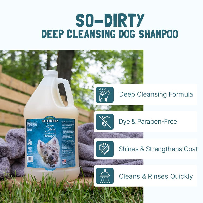 Bio-Groom So-Dirty Dog Shampoo – Quick Rinse Pet Shampoo, Dog Bathing Supplies, Puppy Wash, Dog Grooming Supplies, Cruelty-Free, Made in USA, Shampoo for Smelly Dogs – 12 fl oz 1-Pack - PawsPlanet Australia