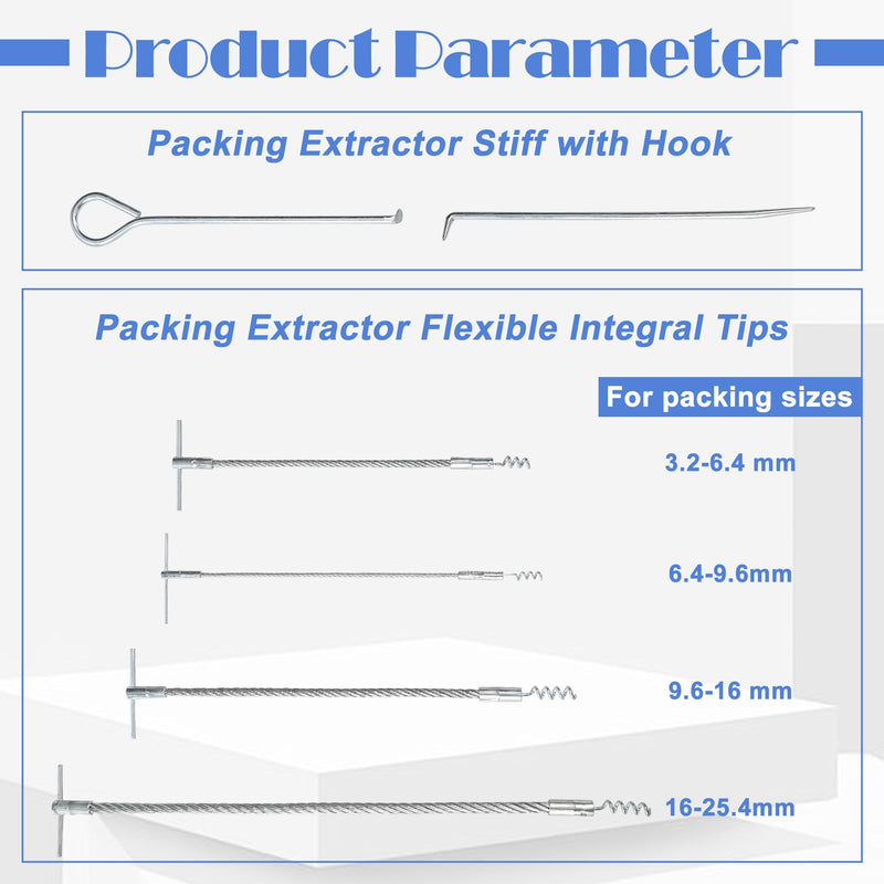 AIWFL 6pcs Packing Extractor Set Stainless Steel Packing Tool Set Flexible Packing Hook Sets