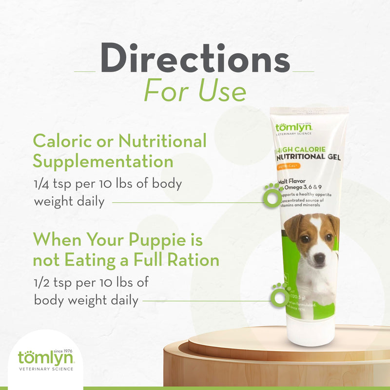Tomlyn High Calorie Nutritional Gel for Puppies, (Nutri-Cal) 4.25 oz Puppy